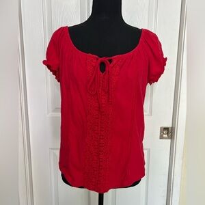 NOBO Red Juniors Peasant Top